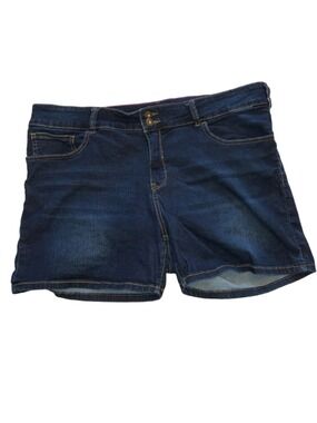 High-Rise Blue Denim Shorts Size 18+